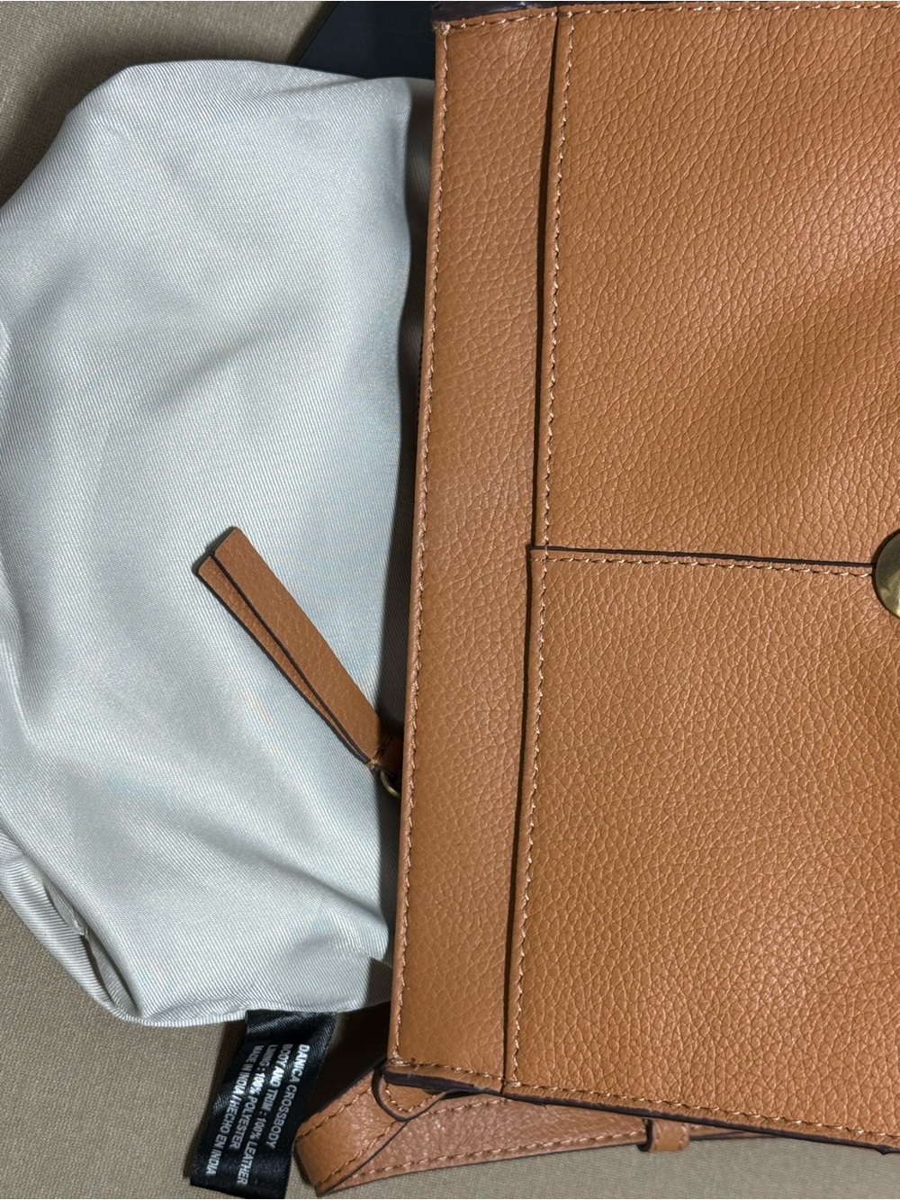 LODIS Leather Front Flap Danica Crossbody Bag - Tan - Picture 9 of 9